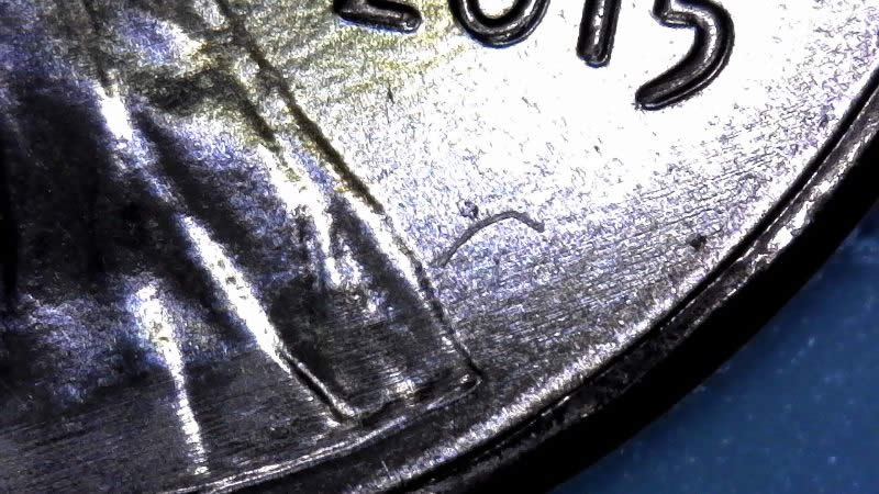 2015-P-Lincoln-Shield-Cent-Struck-Through-Came-From-Fresh-OBW-BU-Roll
